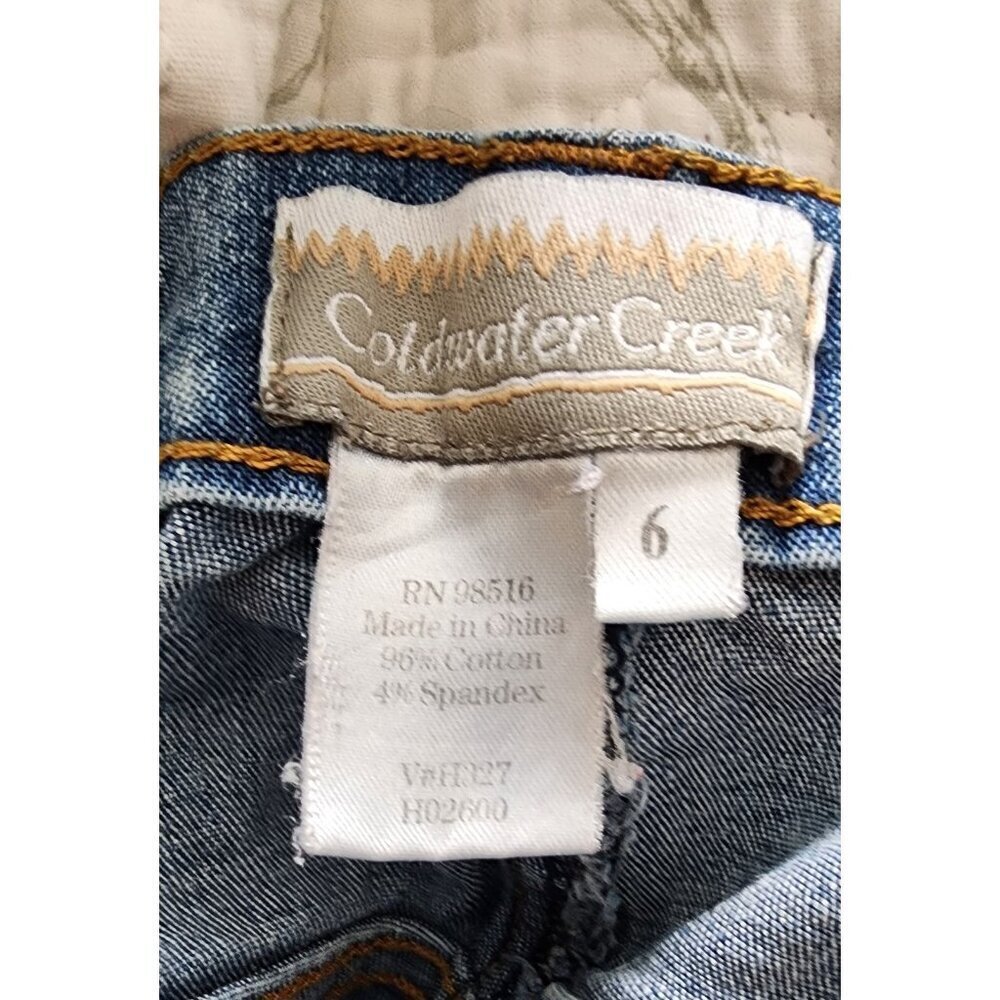 Coldwater Creek Jeans Straight Leg High Rise Medium Wash Denim Sz 6 Mom Flex Vtg - Picture 9 of 9